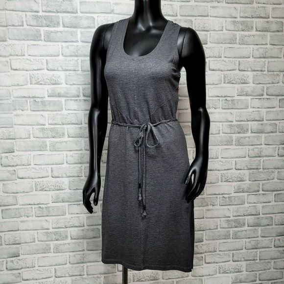 Lole Womens S Grey Tank Dress Cutout Back Tie Belt UPF50+ Moisture Wicking - Picture 2 of 10